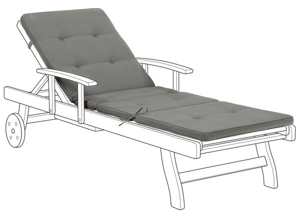 Cuscino per sdraio da giardino Cuscino per schienale in poliestere grigio Design moderno Cuscino per esterni Beliani