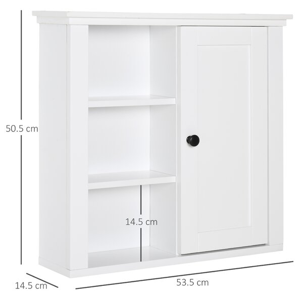 Homcom Mobile bagno mobiletto bagno mobile salvaspazio bagno mobiletto arredo bagno pensile da bagno armadietto sospeso legno bianco