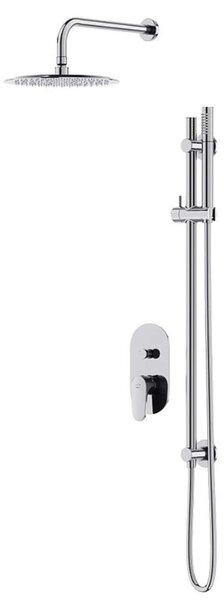 Cersanit Inverto - Set doccia con miscelatore ad incasso, con corpo incasso, diametro 25 cm, cromo S952-005