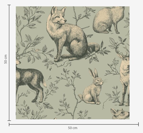 Carta da parati Animali, Parati stile vintage classici, a00544 : Uwalls.it