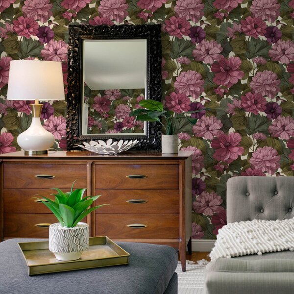 Carta da parati Fiori rosa, Parati fiori e piante classici, a00541 : Uwalls.it