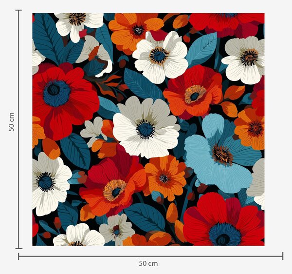 Carta da parati Fiori multicolori, Parati fiori e piante classici, a00542 : Uwalls.it