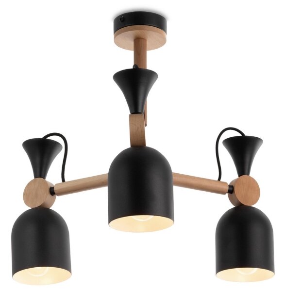 Lampadario a sospensione con supporto rigido MONTE 3xE27/60W/230V