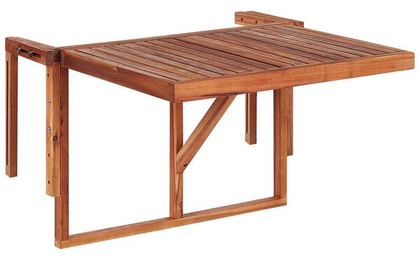 Tavolino da Balcone Sospeso in Legno di Acacia Scuro 60 x 40 cm Beliani