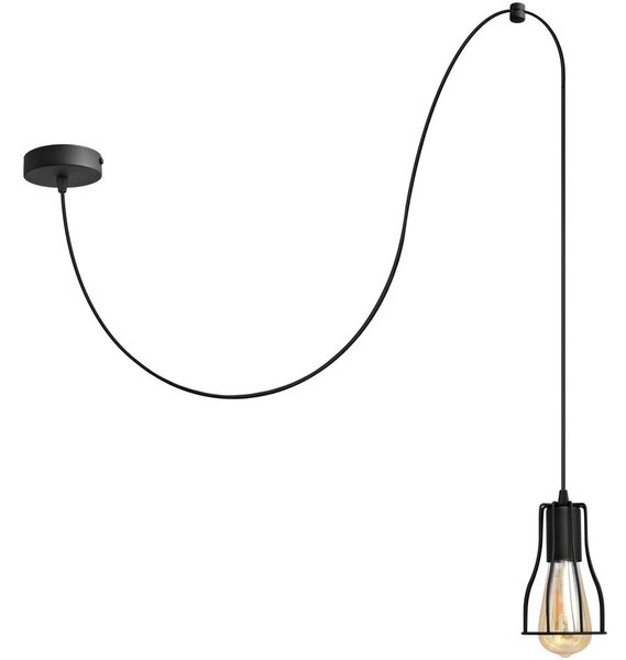 Lampadario a sospensione con filo TUBE 1xE27/15W/230V nero