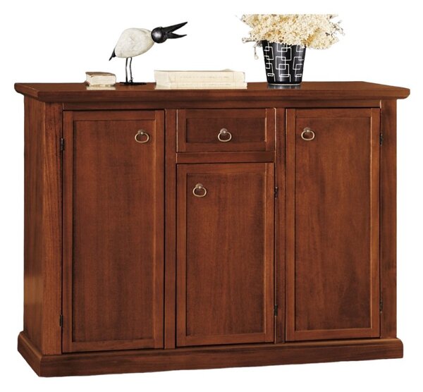 MOBILI 2G MADIA CREDENZA ARTE POVERA 3 PORTE 1 CASSETTO NOCE SCURO L