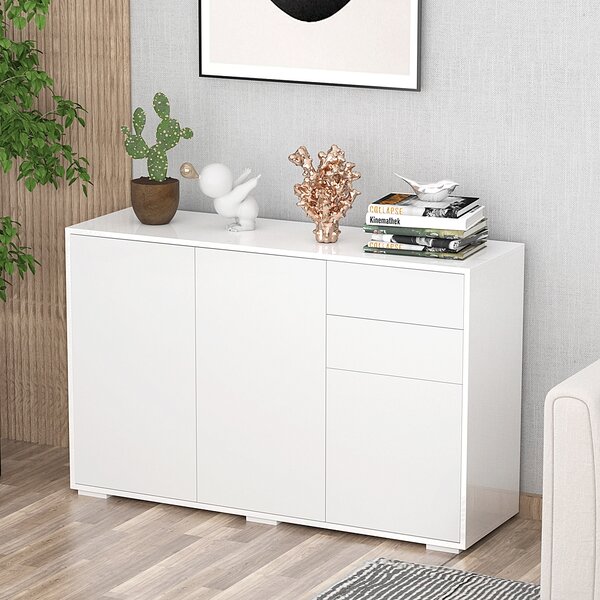 HOMCOM Mobiletto Multiuso in Legno per Soggiorno, Cucina, Ufficio con Apertura a Pressione, 117x36x74cm|Aosom