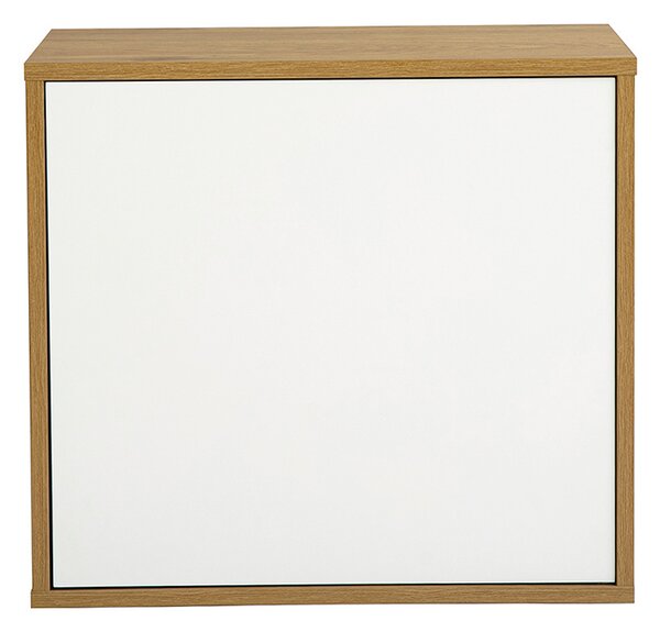 Mobile da parete finitura bianca e legno chiaro quercia L55 cm FLEXO