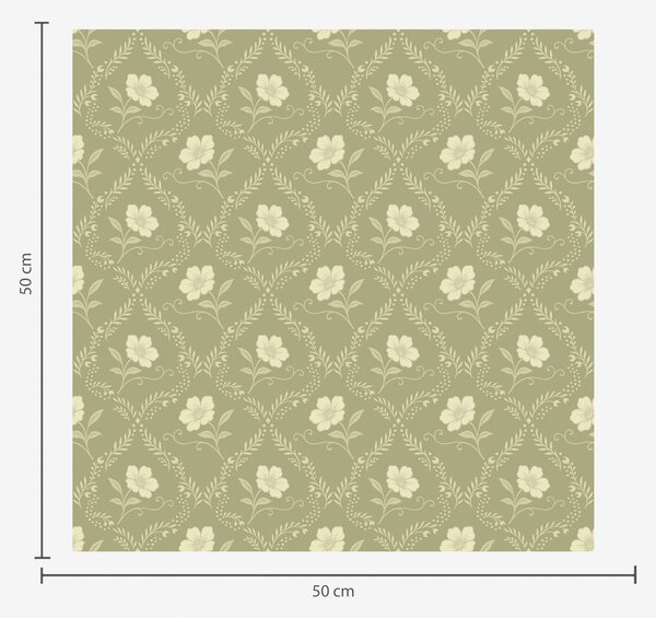 Carta da parati Pergola di ulivo con fiori color crema, ornamento retrò, Parati fiori e piante classici, a00585 : Uwalls.it