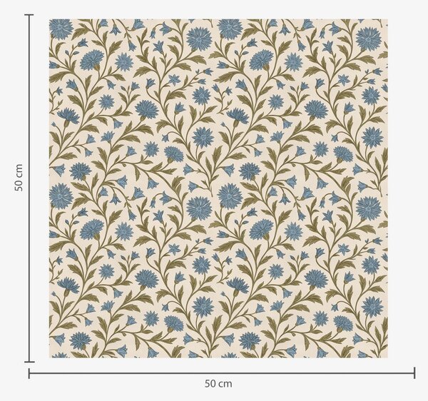 Carta da parati Fiordalisi e germogli su sfondo beige, Parati fiori e piante classici, a00588 : Uwalls.it