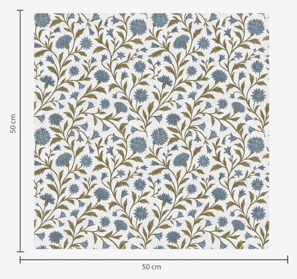 Carta da parati Fiordalisi e germogli su sfondo bianco, Parati fiori e piante classici, a00588v1 : Uwalls.it