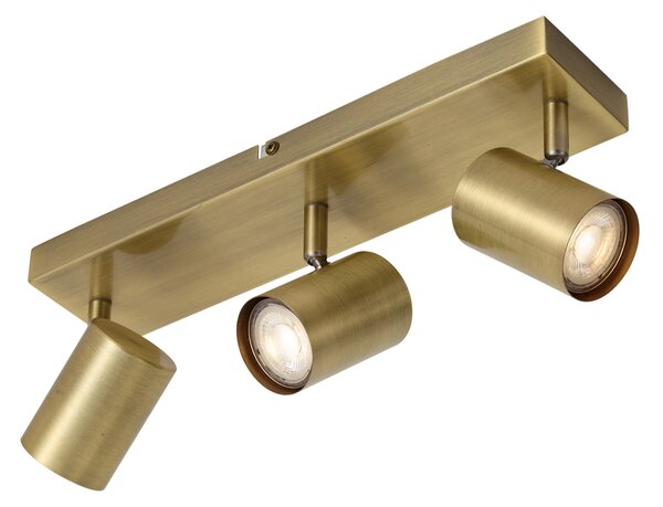 Plafoniera moderna bronzo 3 luci regolabile rettangolare - Jeana