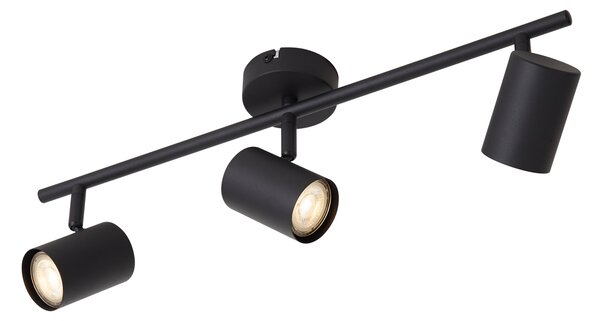 Faretto moderno nero orientabile a 3 luci - Jeana