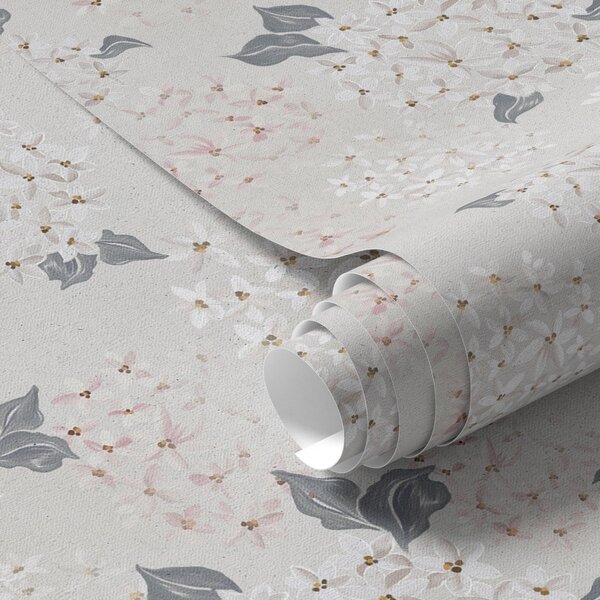 Carta da parati Fiori ariosi su uno sfondo chiaro, morbide tonalità rosa-grigio, Parati fiori e piante classici, a00600 : Uwalls.it