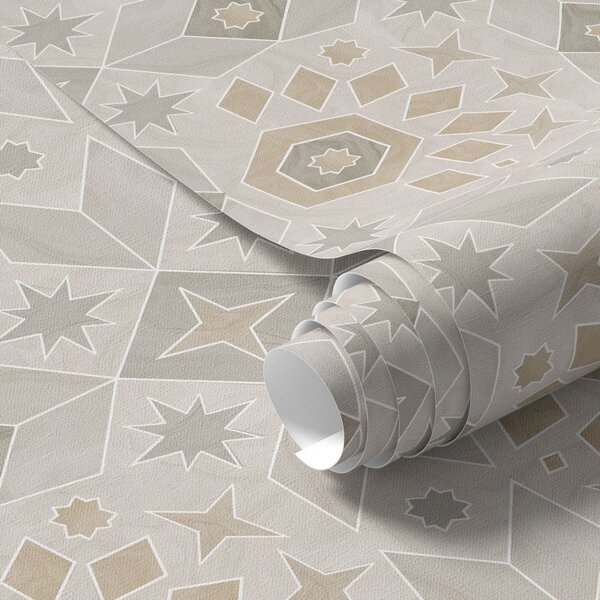 Carta da parati Motivo geometrico a mosaico nei toni caldi del beige, Parati astratta classici, a00606 : Uwalls.it