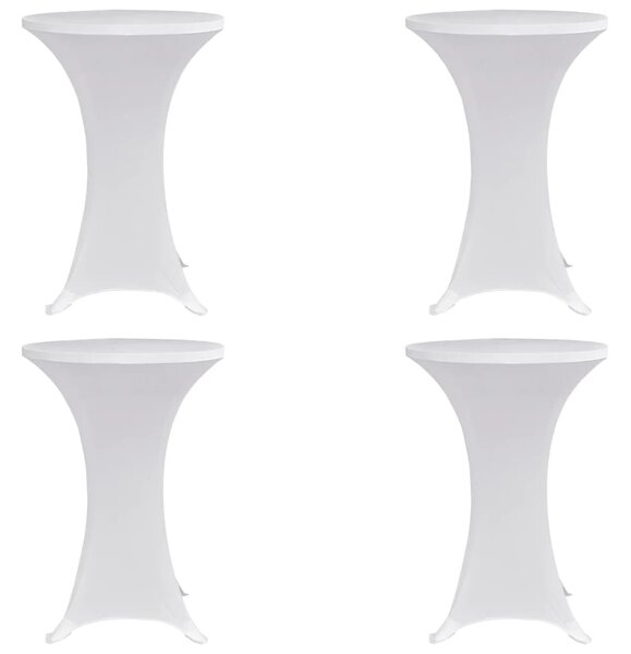 Coperture Verticali per Tavolo 4 pz Ø60 cm Bianco Elastico