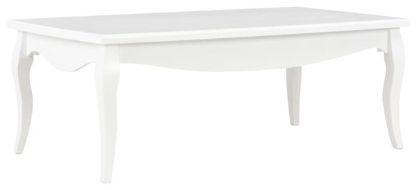 Tavolino da Caffè Bianco 110x60x40 cm in Legno Massello di Pino