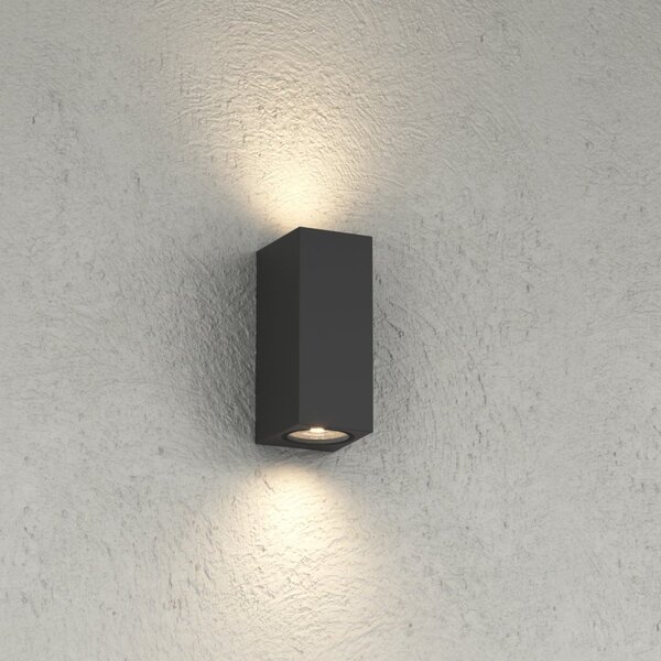 Applique moderno top light atene ag gu10 led ip65 biemissione alluminio - Top Light