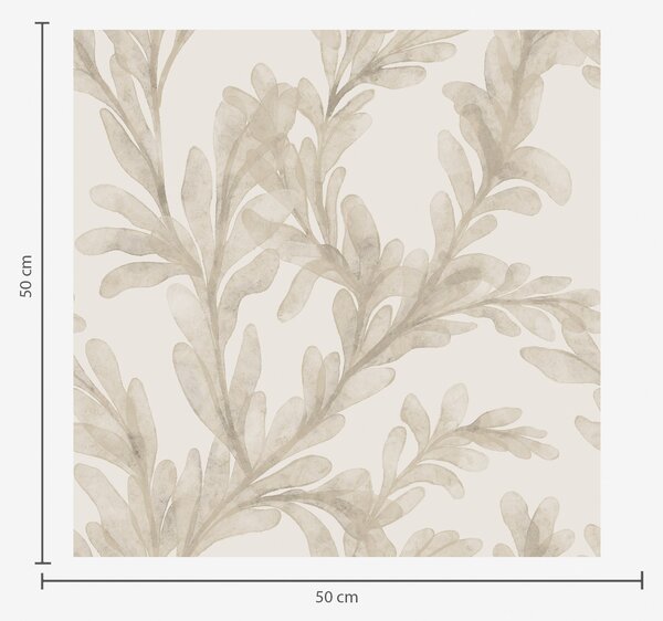 Carta da parati Rami color acquerello beige, delicato motivo botanico, Parati natura classici, Parati natura foglie classici, a00617 : Uwalls.it