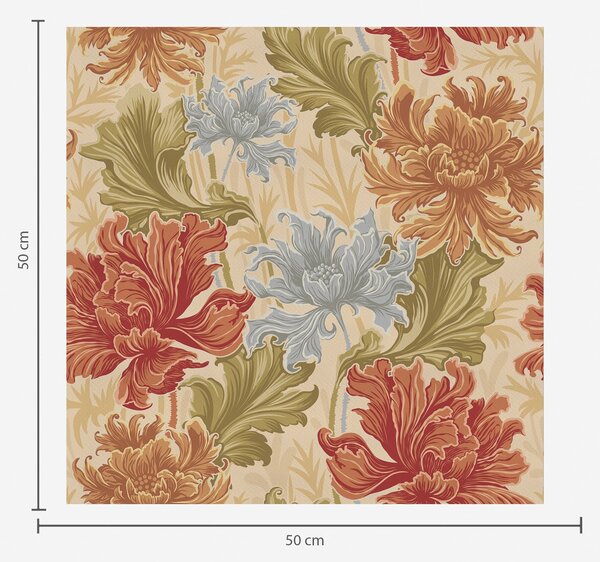 Carta da parati Grandi crisantemi dai toni caldi su sfondo beige, Parati fiori e piante classici, a00743 : Uwalls.it