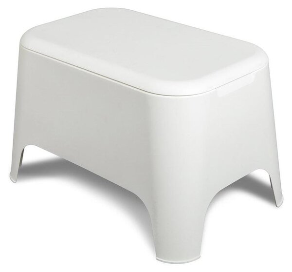 Tavolino basso contenitore porta bibite in resina da esterno 59x39x36h cm Toomax Petra - Bianco