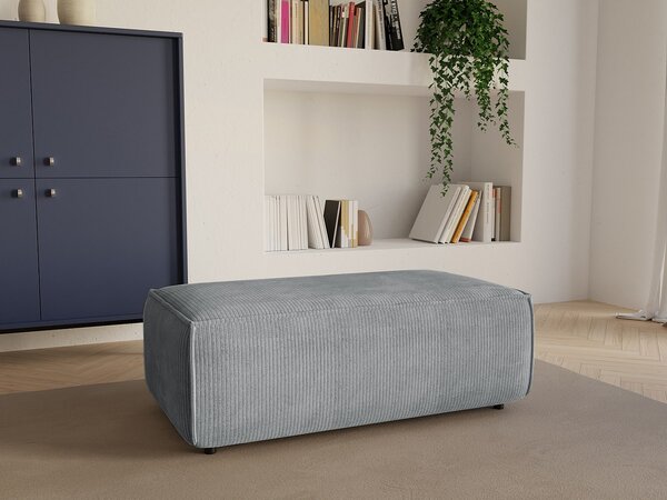 Pouf in Velluto a coste Grigio AMELIA