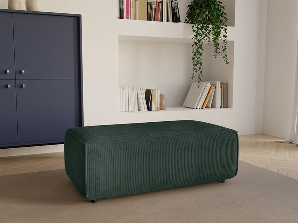 Pouf in Velluto a coste Verde abete AMELIA