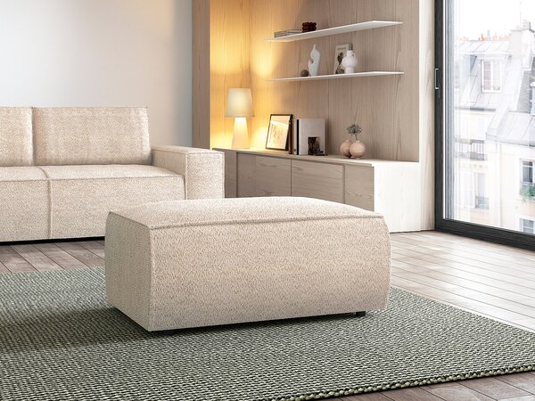 Pouf in Tessuto bouclette Beige - AMELIA