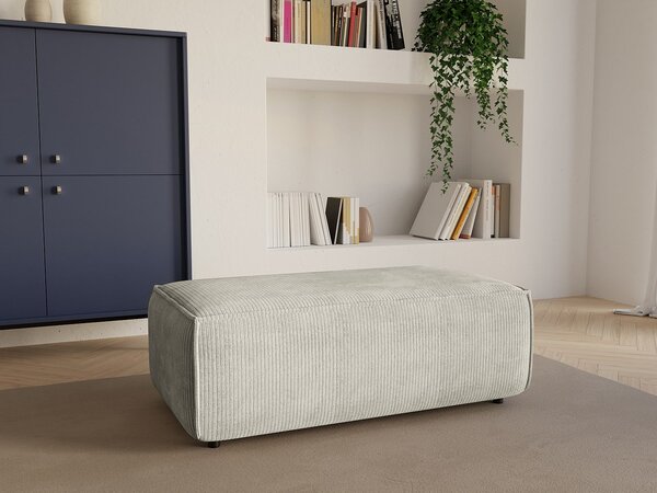 Pouf in Velluto a coste Beige AMELIA
