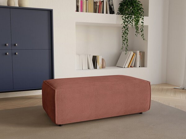 Pouf in Velluto a coste Rosa - AMELIA
