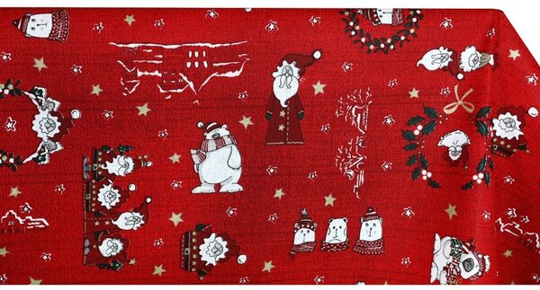 Tovaglia natalizia Orsetto rosso 90x90 cm
