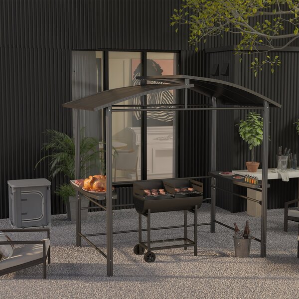 Outsunny Barbecue con 2 Griglie Indipendenti in Acciaio, 2 Ruote e Ripiano Inferiore, 90x45x96 cm, Nero | Aosom Italy
