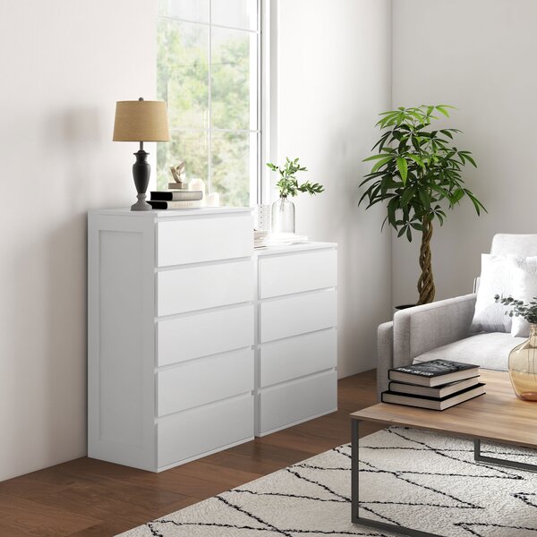 HOMCOM Cassettiera con 4 Cassetti in Legno con Guide in Metallo e Maniglie Scanalate per Camera da Letto, 60x40x80 cm, Bianco | Aosom Italy