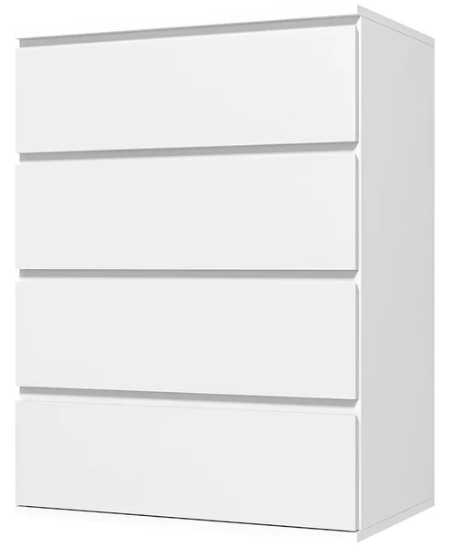 HOMCOM Cassettiera con 4 Cassetti in Legno con Guide in Metallo e Maniglie Scanalate per Camera da Letto, 60x40x80 cm, Bianco | Aosom Italy