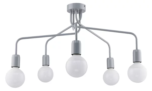 Jupiter 1675 - Lampadario a sospensione con supporto rigido OLAF 5xE27/60W/230V grigio
