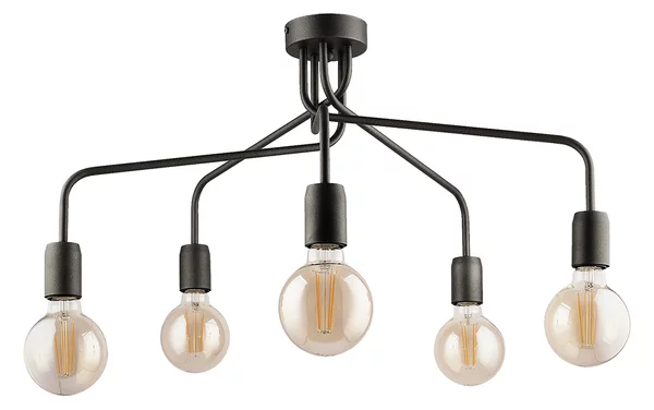 Jupiter 1676 - Lampadario a sospensione con supporto rigido OLAF 5xE27/60W/230V titanio
