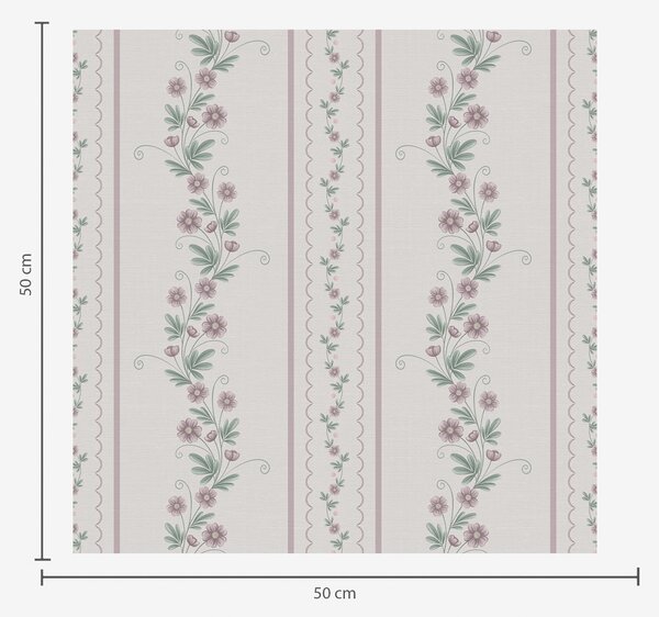 Carta da parati Delicate strisce con fiori di lavanda, vintage, Parati fiori e piante classici, a00671 : Uwalls.it