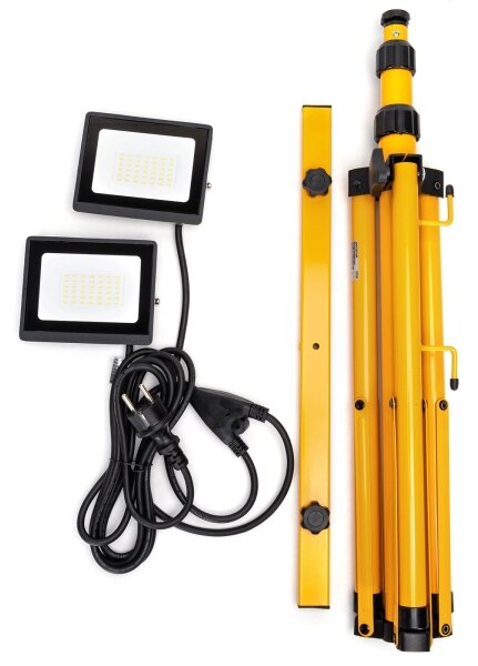 Aigostar - Proiettore LED con stativo 2xLED/30W/230V 6500K IP65 arancione/nero