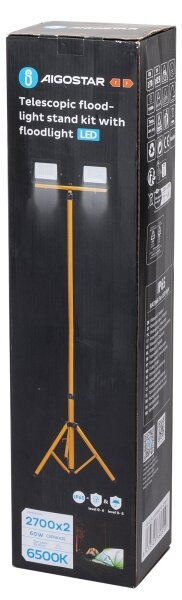 Aigostar - Proiettore LED con stativo 2xLED/30W/230V 6500K IP65 arancione/nero