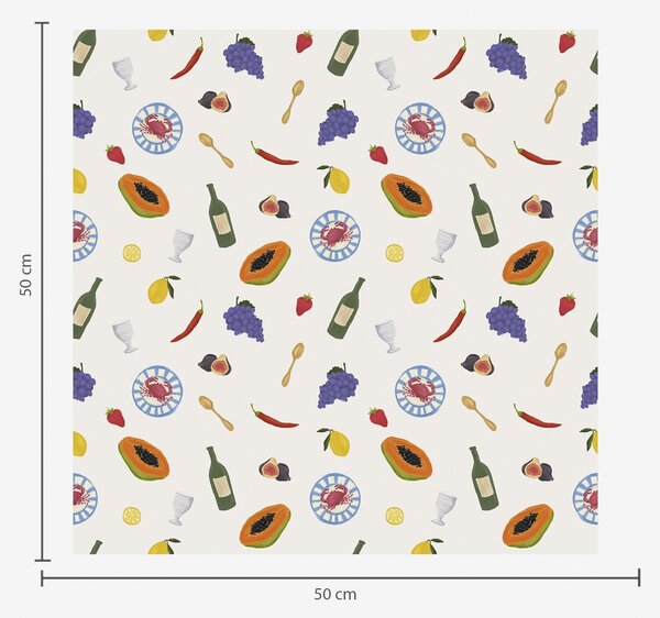 Carta da parati Frutta, vino e spezie disposti su uno sfondo chiaro, Parati classici Cibo e bevande, a00639 : Uwalls.it
