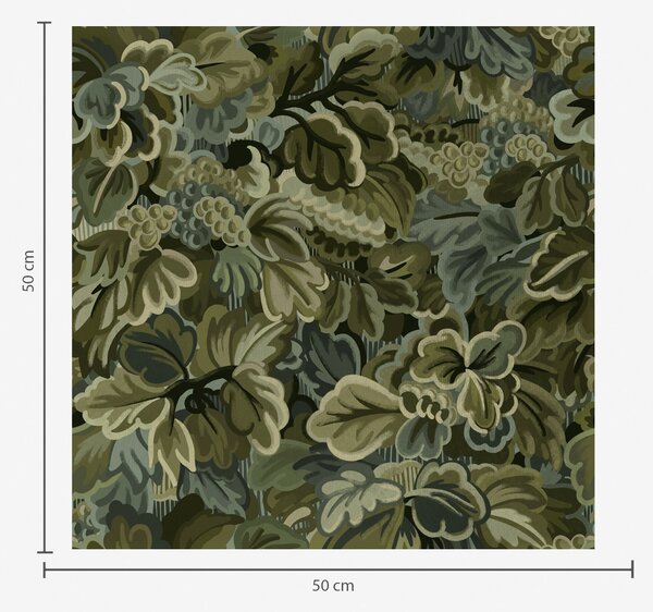Carta da parati Foglie di vite fitte in una profonda tavolozza di verde, Parati fiori e piante classici, a00647 : Uwalls.it