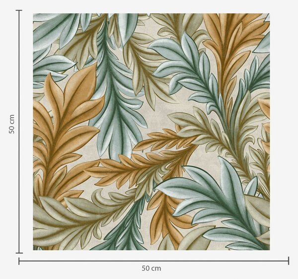 Carta da parati Fogliame decorativo in una calda palette di colori ocra e verde, Parati fiori e piante classici, a00673 : Uwalls.it