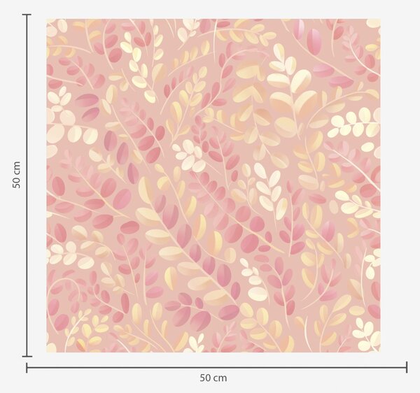 Carta da parati Delicato fogliame rosa-pesca con un leggero luccichio di colore, Parati fiori e piante classici, a00799 : Uwalls.it