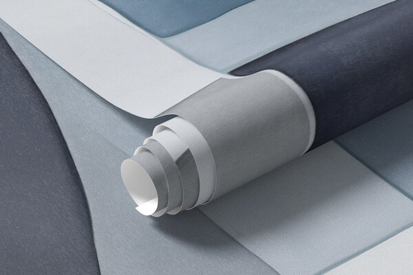 Carta da parati Forme astratte con texture in tonalità di grigio e blu, toni tenui, composizione, Carta da parati lastrazione, w09467v1 : Uwalls.it