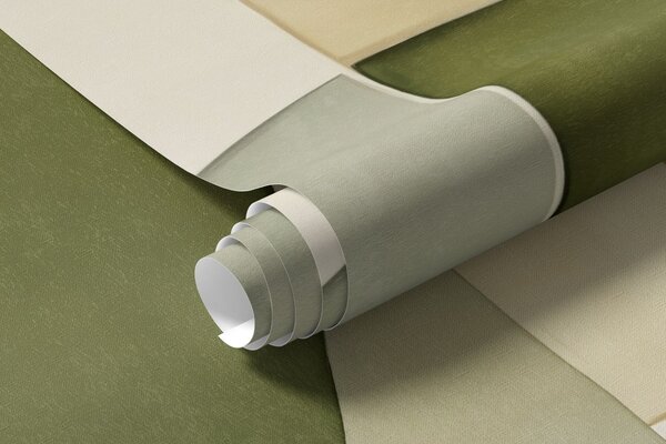 Carta da parati Forme astratte con texture in tonalità di verde e giallo, toni tenui, composizione, Carta da parati lastrazione, w09467 : Uwalls.it