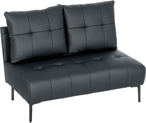 DecHome Divano 2 Posti Moderno in Ecopelle Dimensioni 115x73x83 cm colore Nero