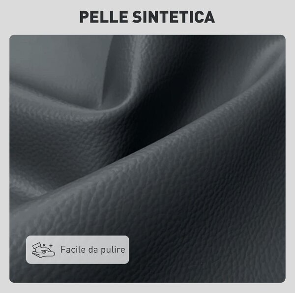 DecHome Divano 2 Posti Moderno in Ecopelle Dimensioni 115x73x83 cm colore Nero