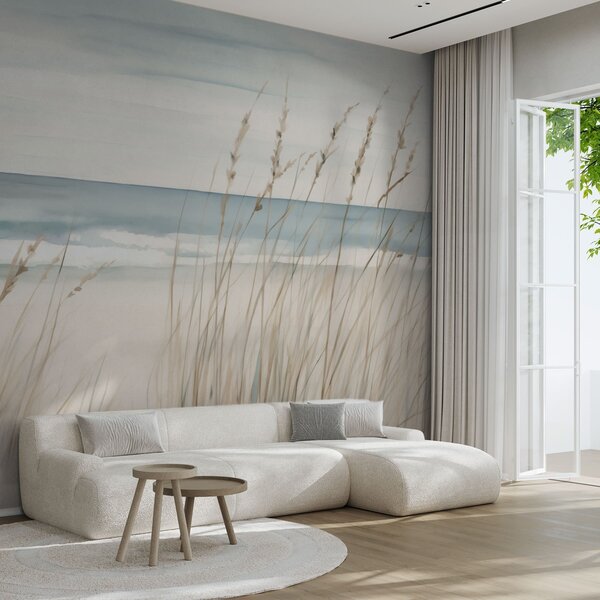 Carta da parati Erbe morbide in riva al mare, Carta da parati Mare, w04737 : Uwalls.it