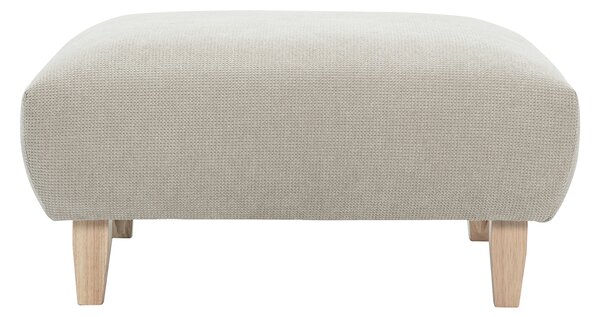 Pouf poggiapiedi in tessuto ciniglia beige e legno chiaro L75 cm BASTILLE