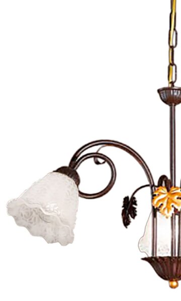 Lampadario classico due p aida s5 e14 led metallo vetro bianco - Due P Illuminazione